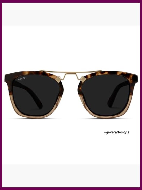 Oversized Square Polarized Sunglasses with Acetate Frame and Metal Bridge
